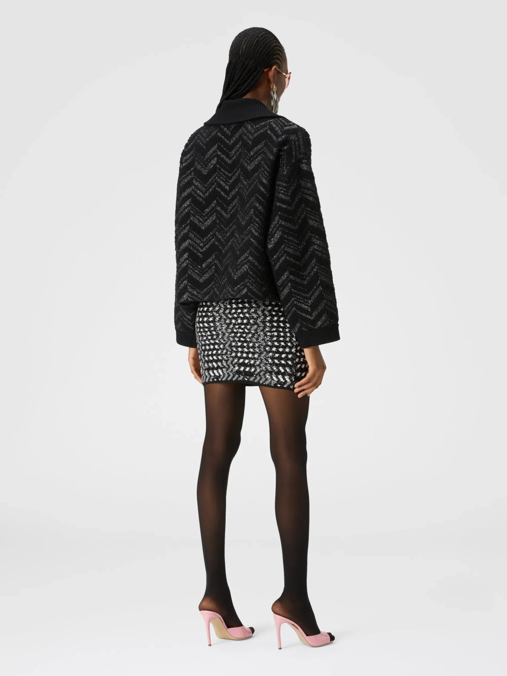 Minigonna con zig zag goffrato lamé