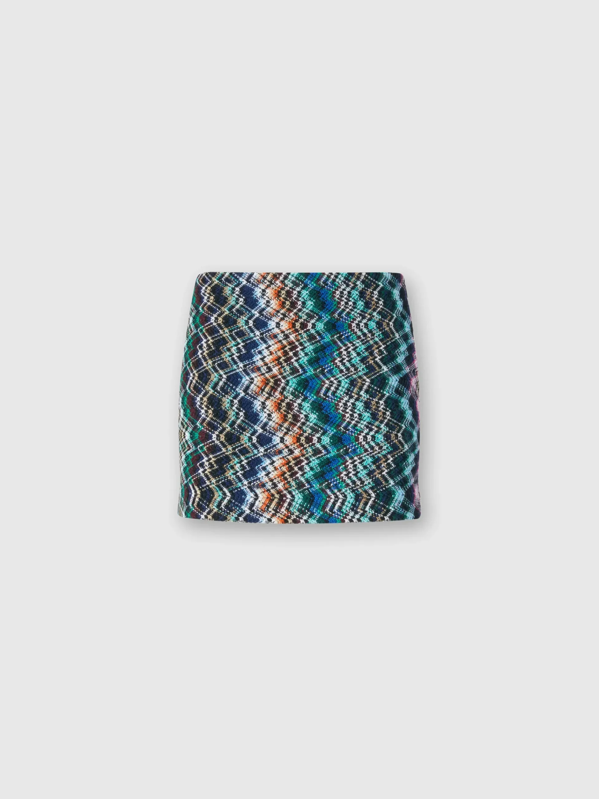 Minigonna in lana e cotone zig zag