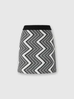 Minigonna in lana zig zag