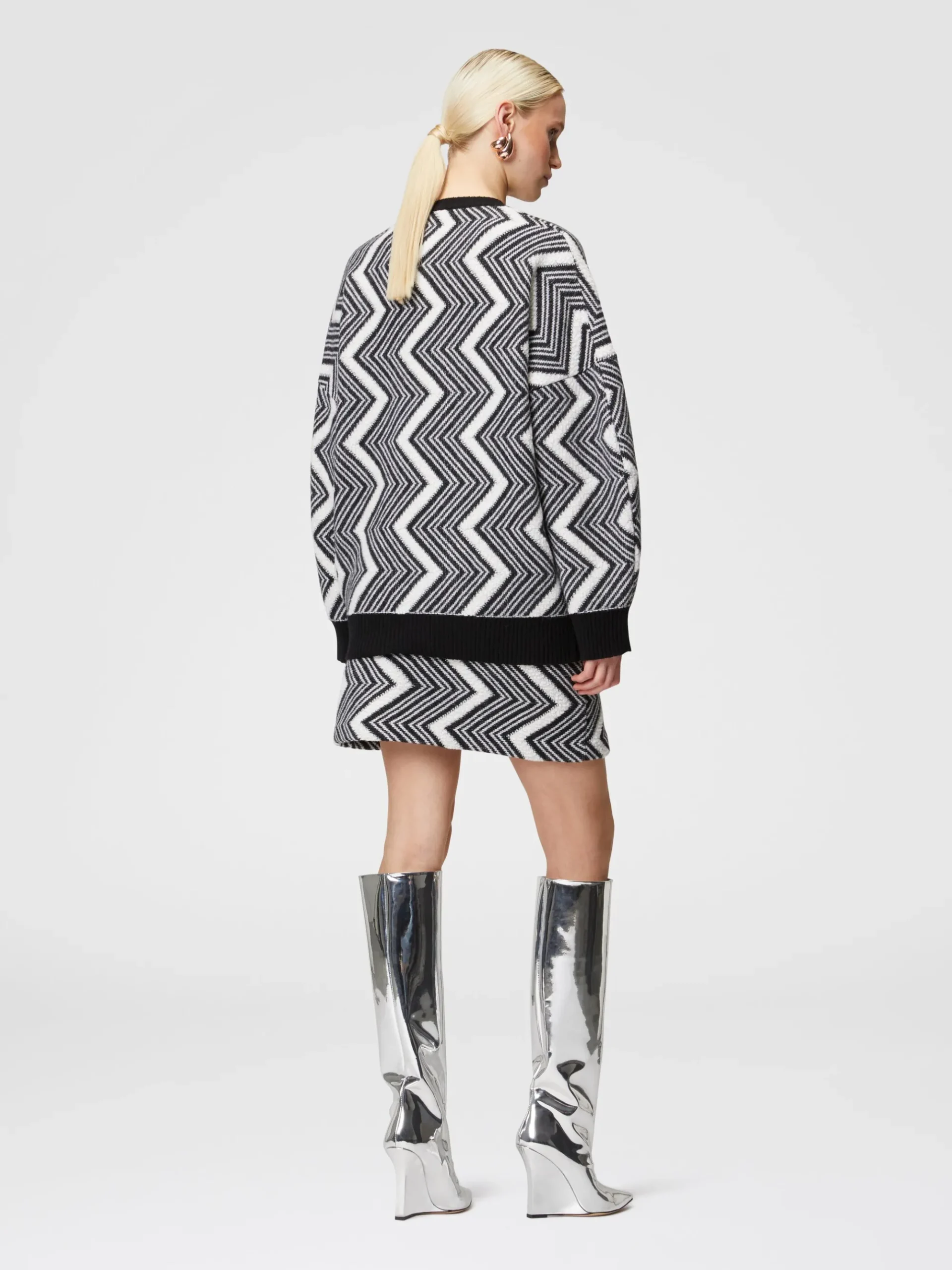 Minigonna in lana zig zag