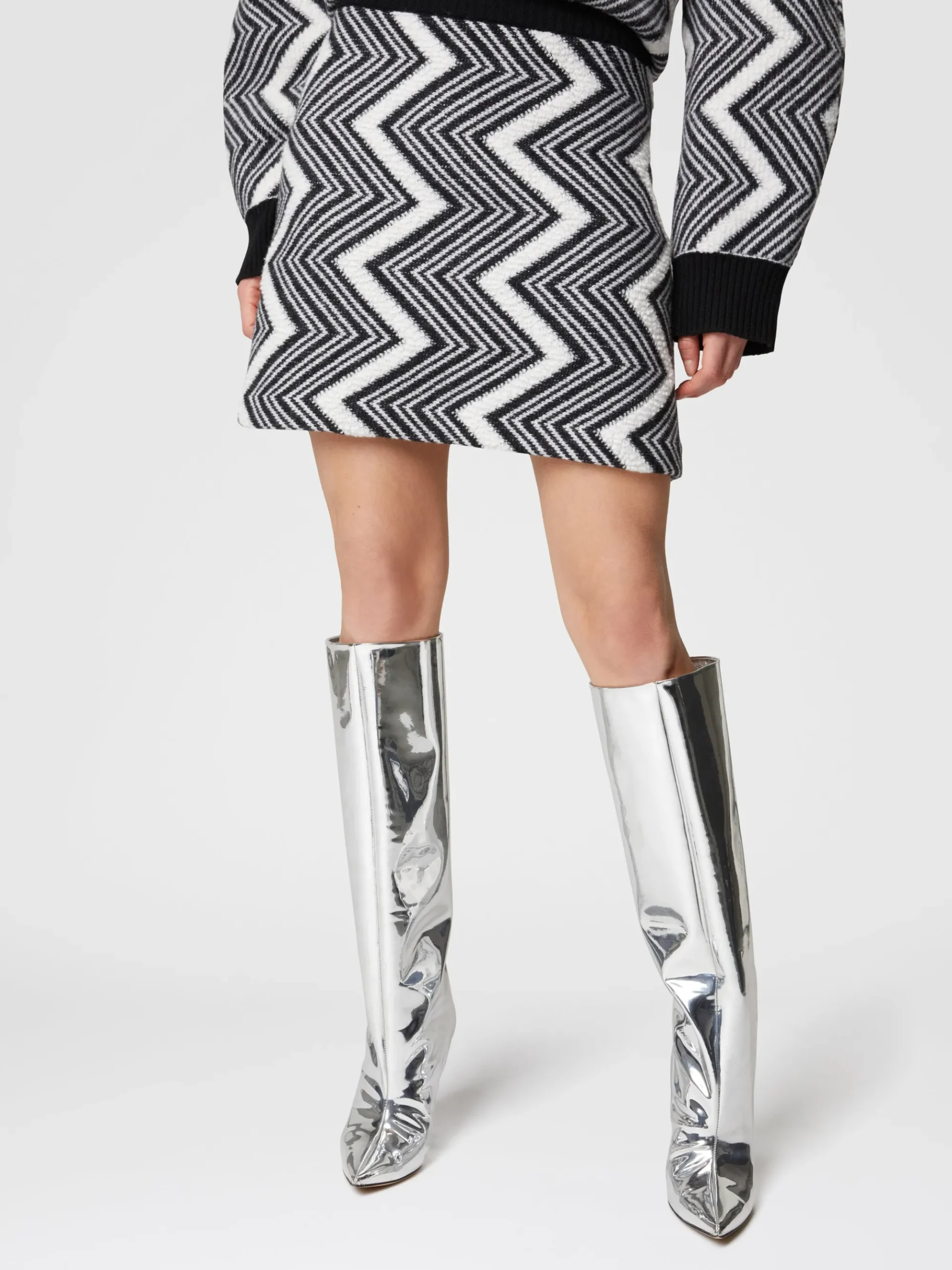 Minigonna in lana zig zag