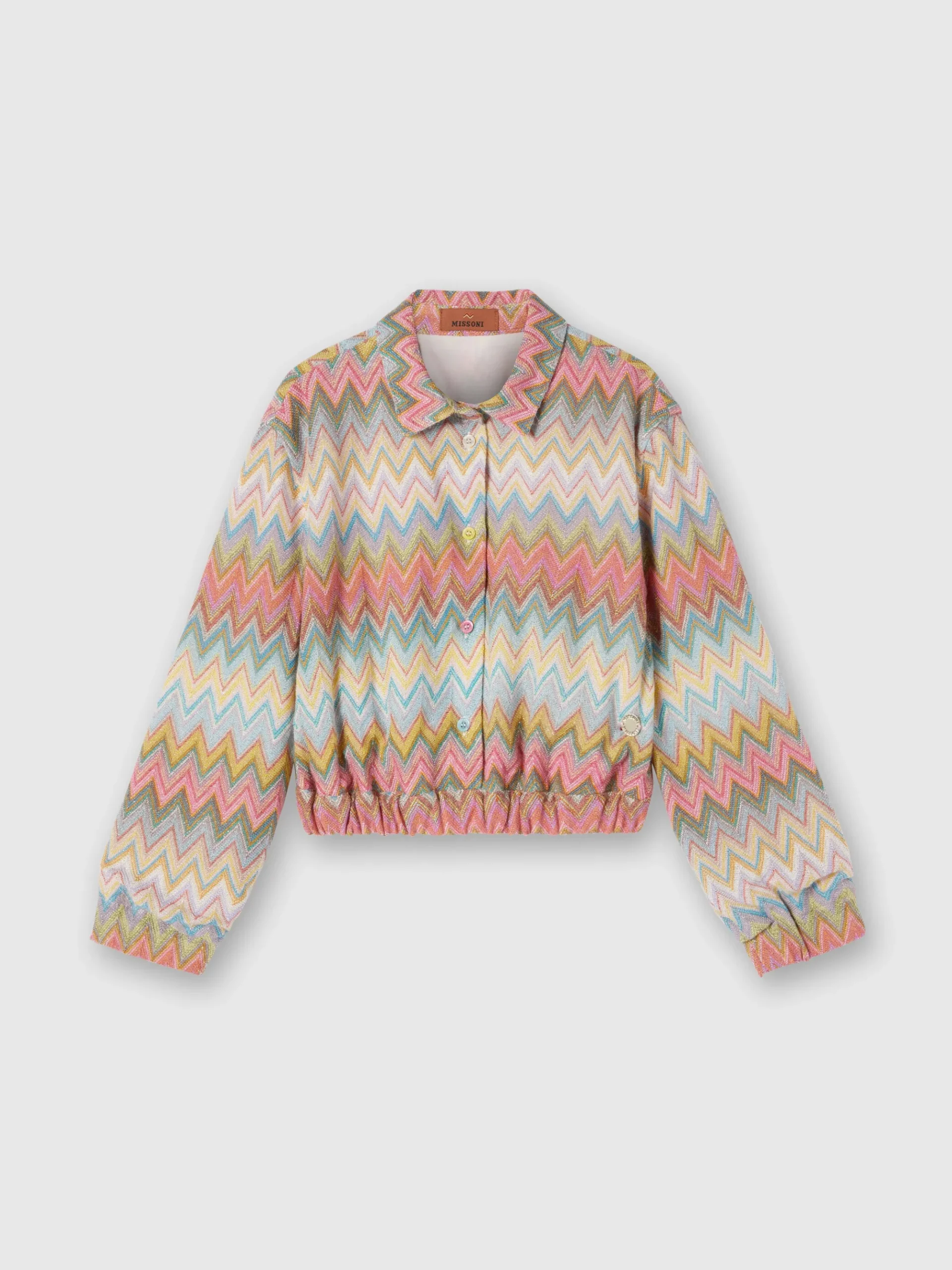Overshirt in maglia zig zag lamé