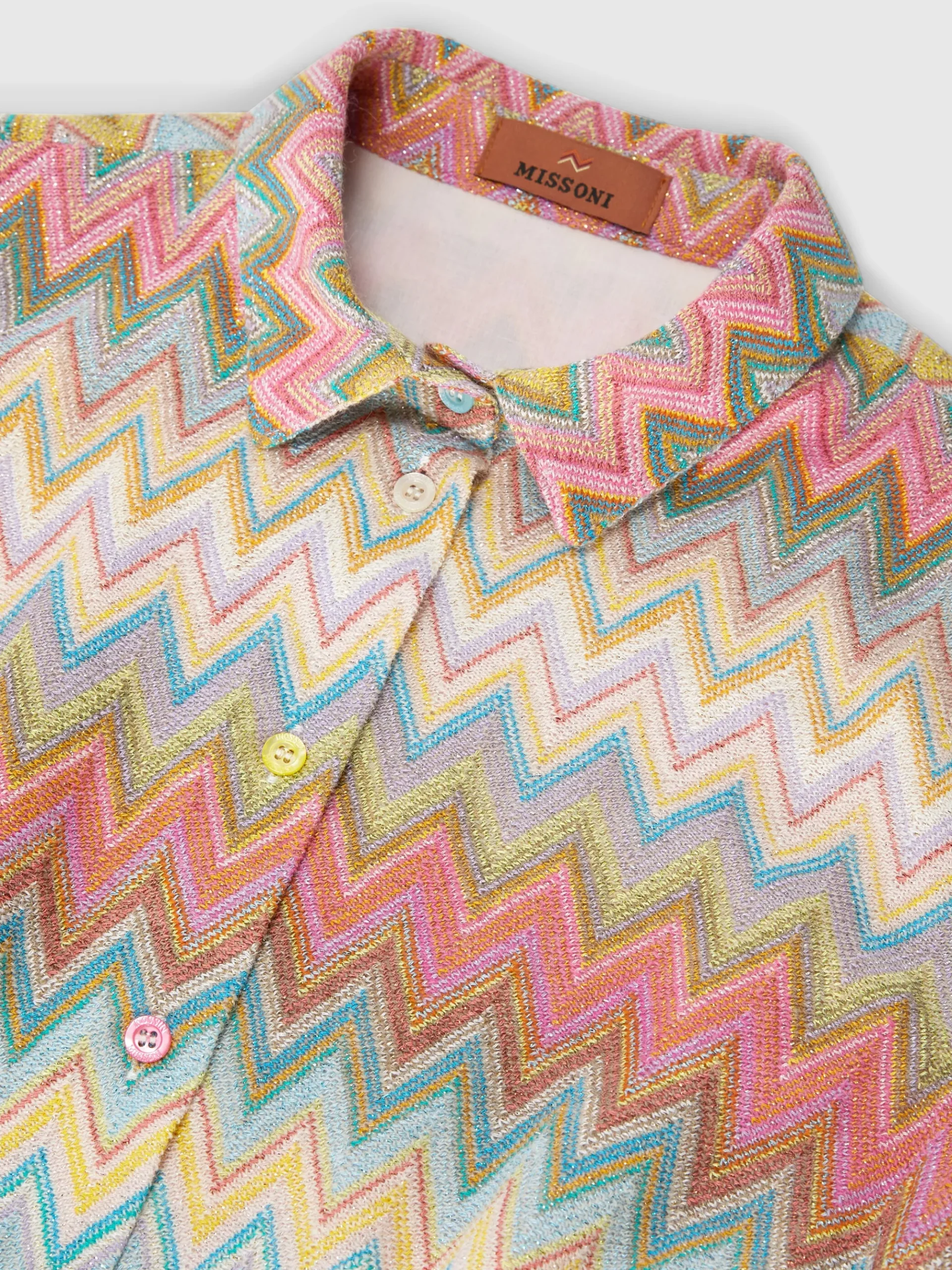 Overshirt in maglia zig zag lamé