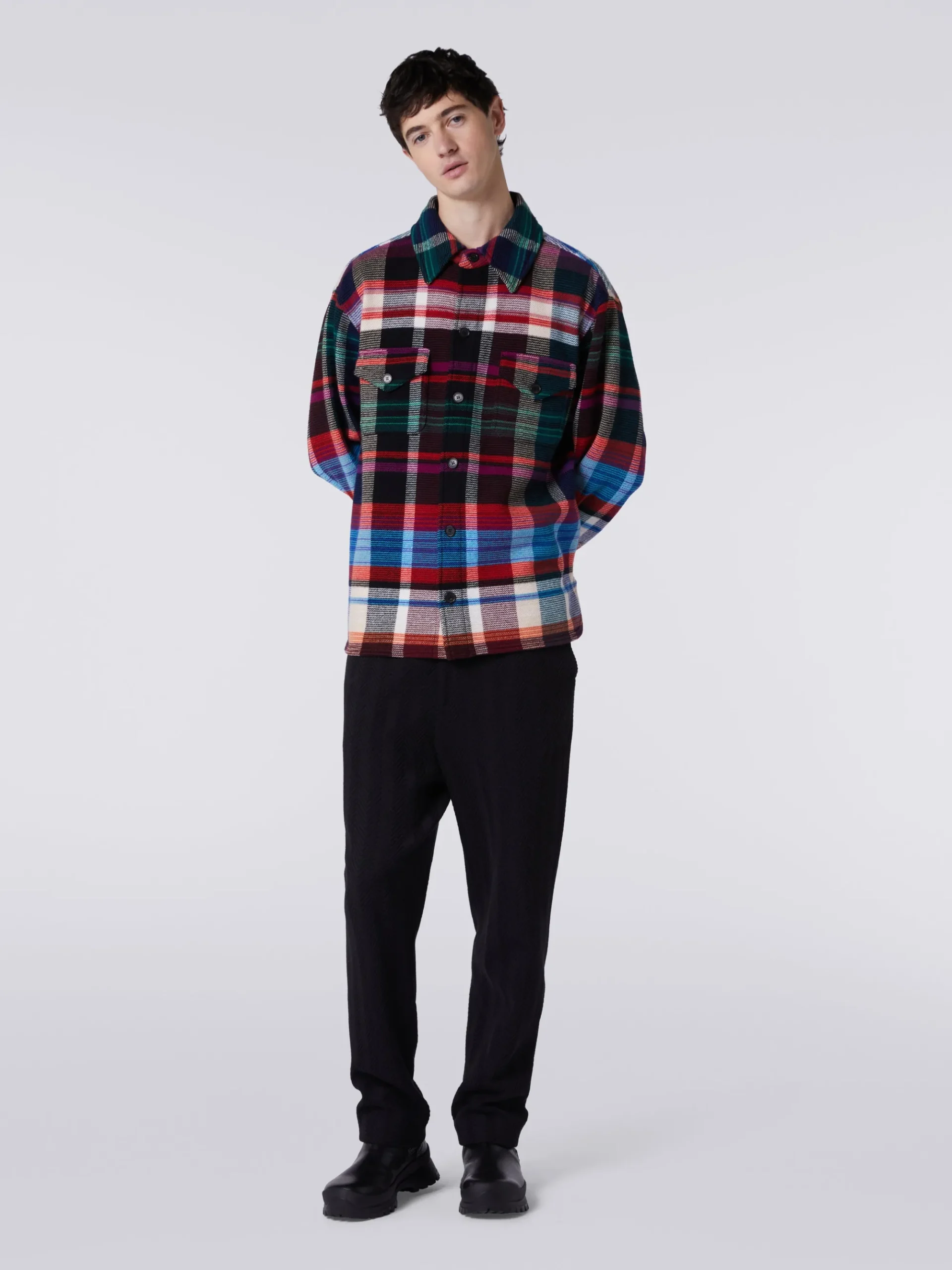 Oveshirt in lana e cotone