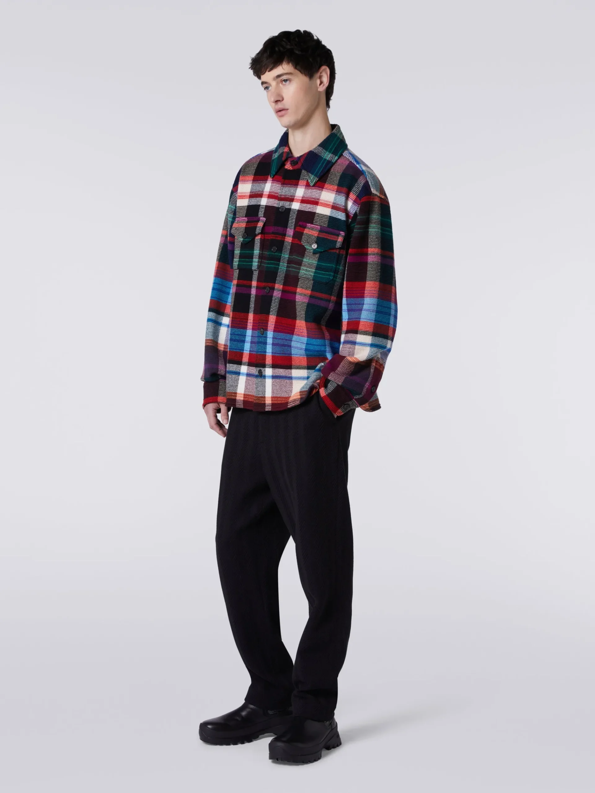 Oveshirt in lana e cotone
