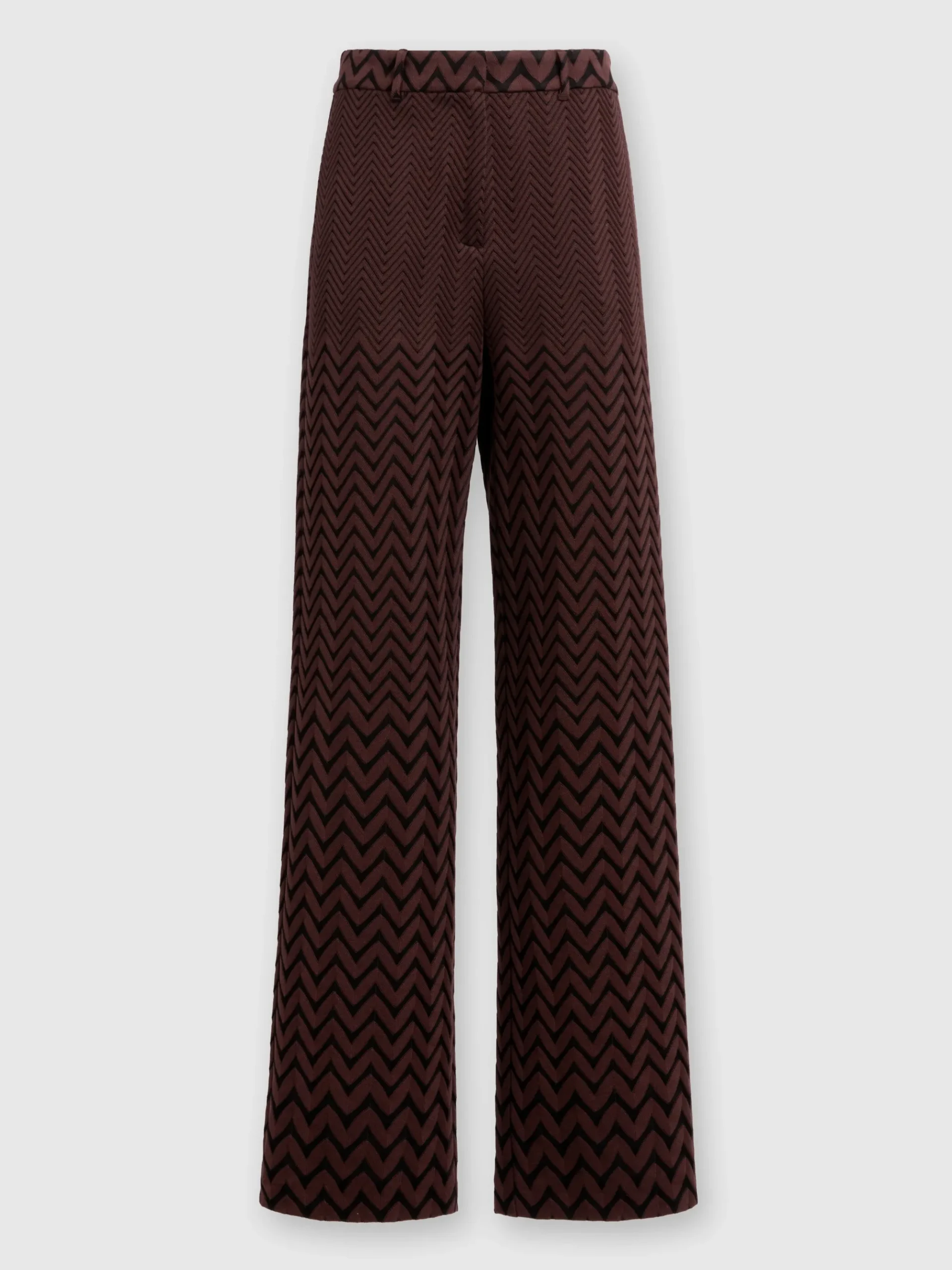 Pantaloni classici in cotone e viscosa zig zag