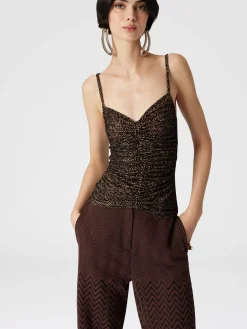 Pantaloni classici in cotone e viscosa zig zag