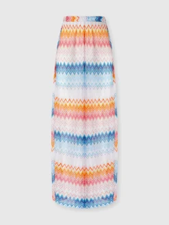 Pantaloni classici in misto viscosa zig zag lamé