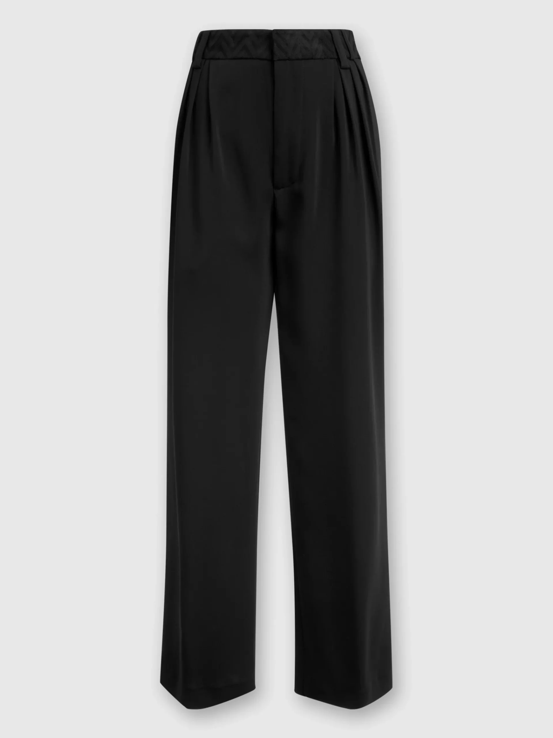 Pantaloni classici in viscosa con inserto chevron