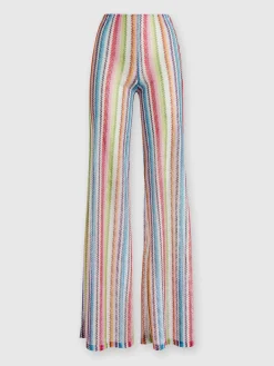 Pantaloni copricostume a vista bassa stampa zig zag