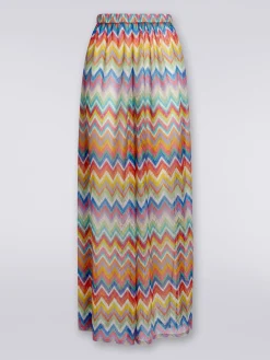 Pantaloni copricostume con stampa zig zag