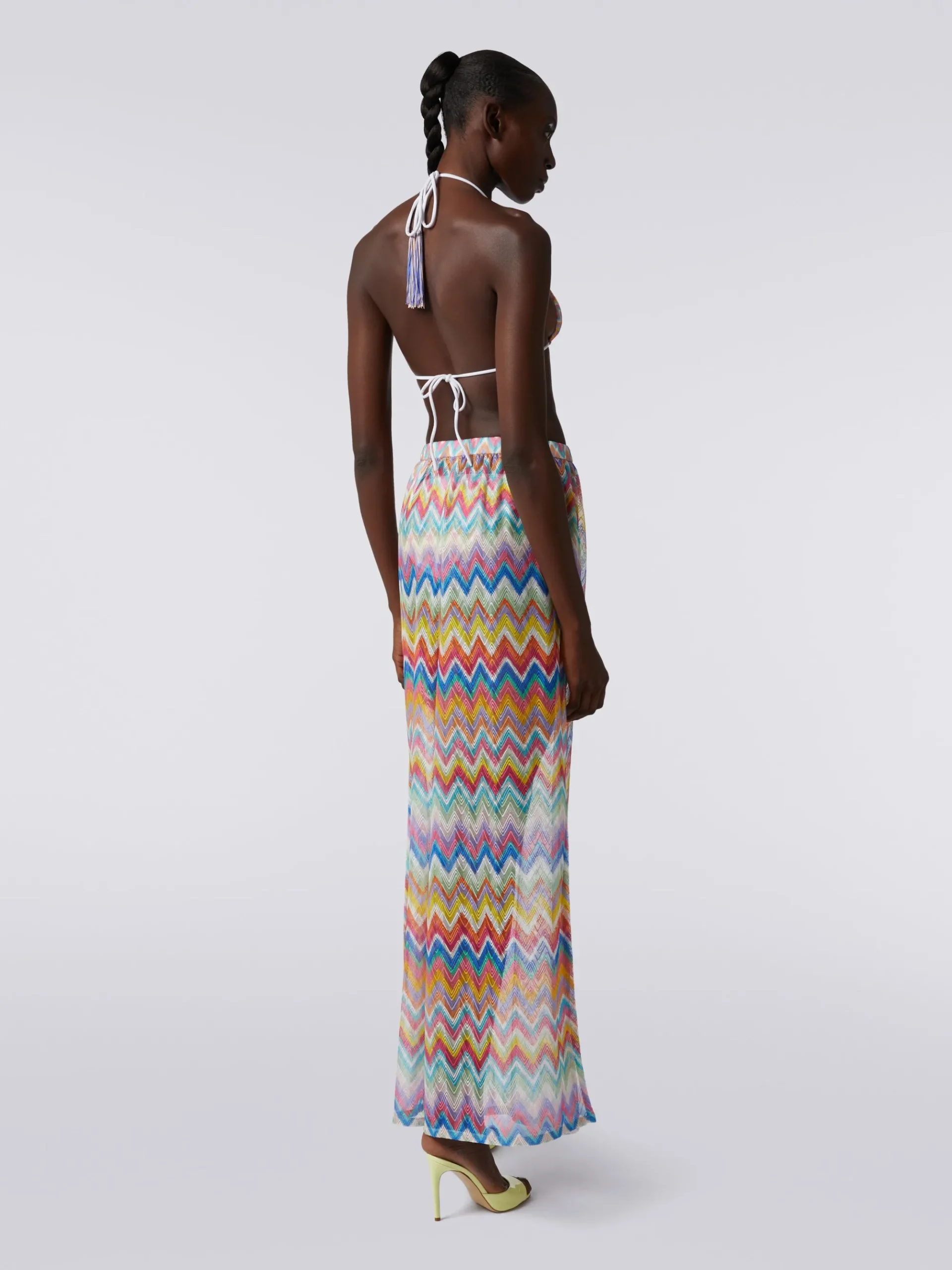 Pantaloni copricostume con stampa zig zag