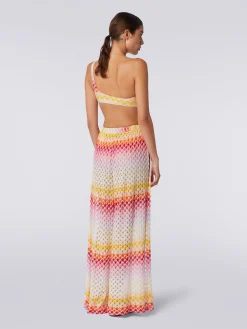 Pantaloni copricostume effetto pizzo con lurex