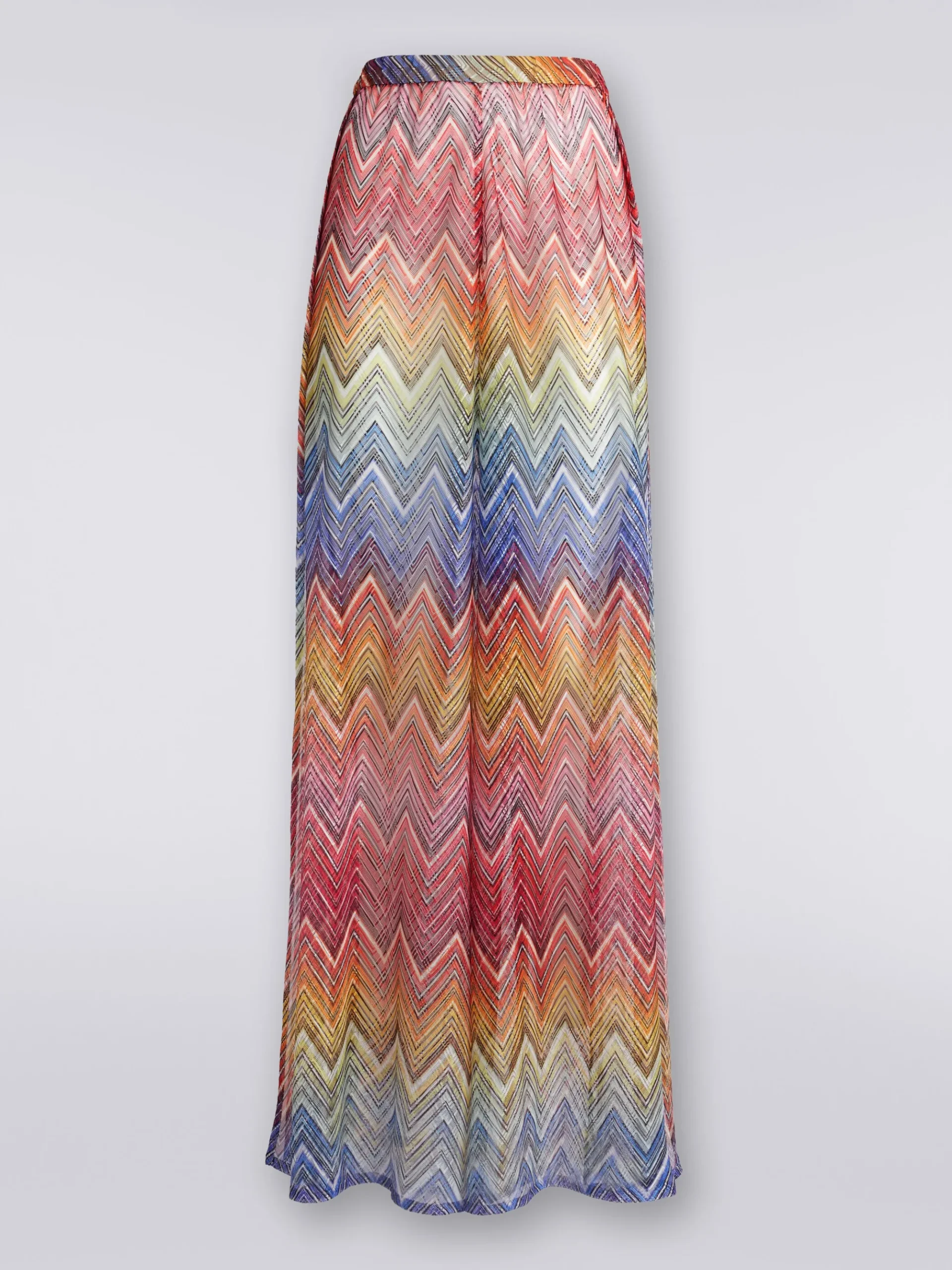 Pantaloni copricostume in tessuto stampa zig zag