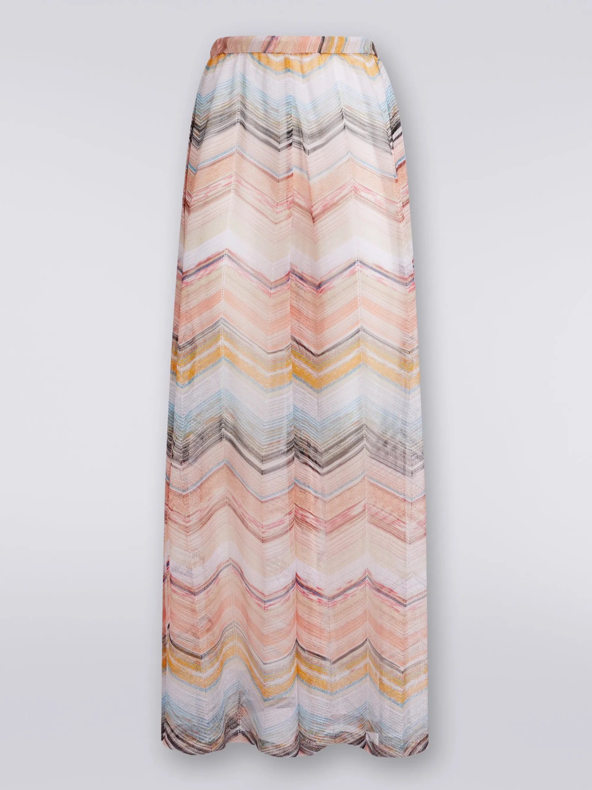 Pantaloni copricostume in misto viscosa zig zag con lurex