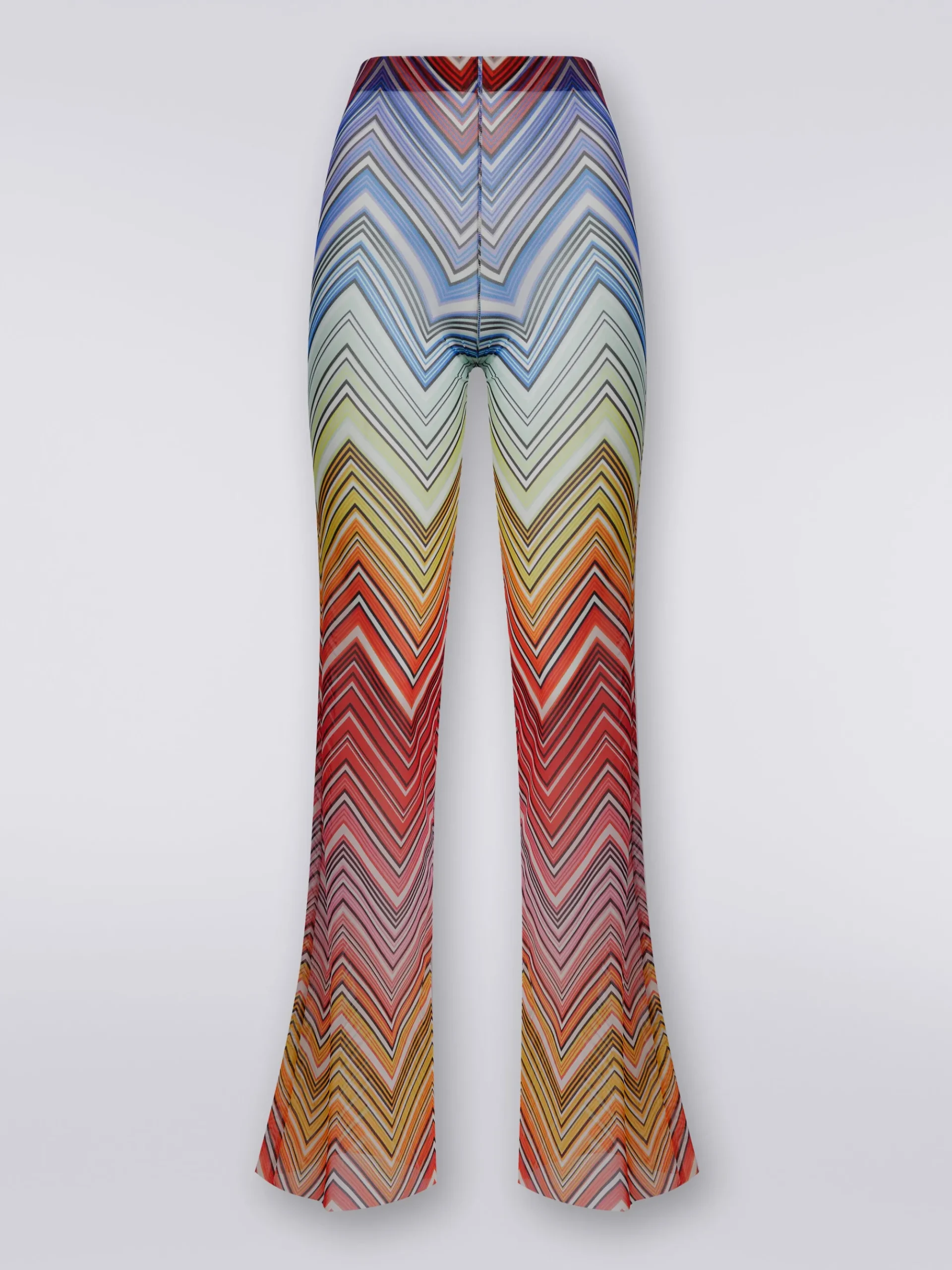 Pantaloni copricostume in tulle stampa zig zag