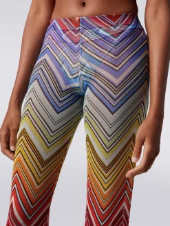 Pantaloni copricostume in tulle stampa zig zag