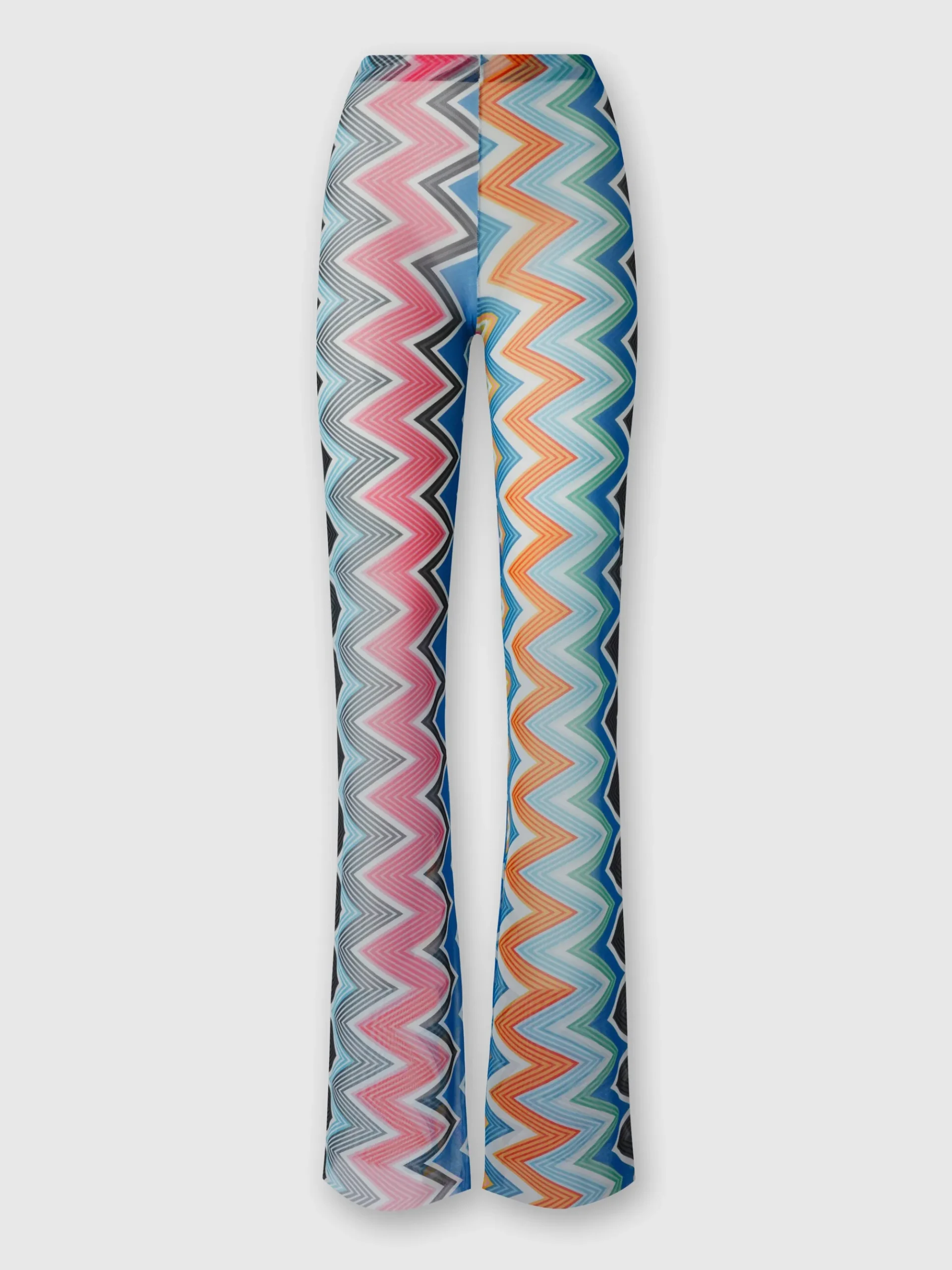 Pantaloni copricostume in tulle stampa zig zag