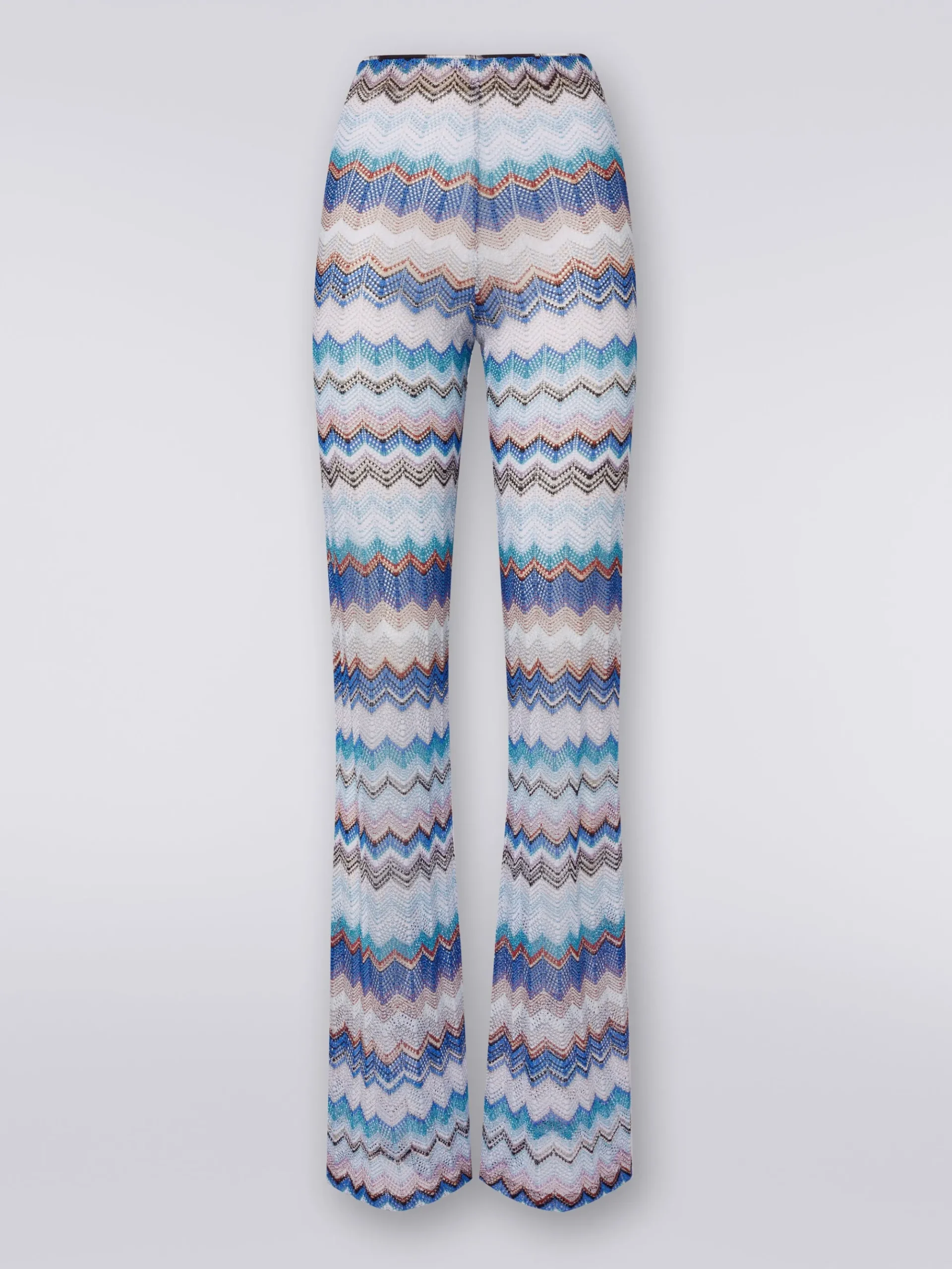 Pantaloni copricostume in crochet zig zag con lurex