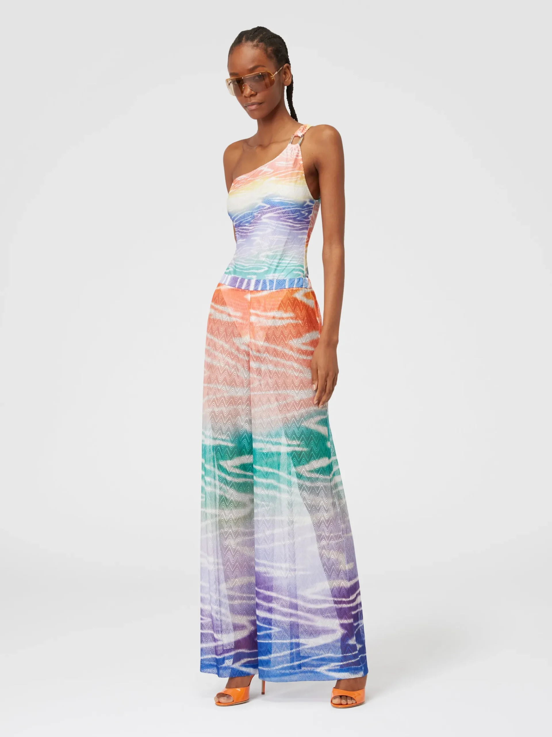 Pantaloni copricostume stampa tie-dye