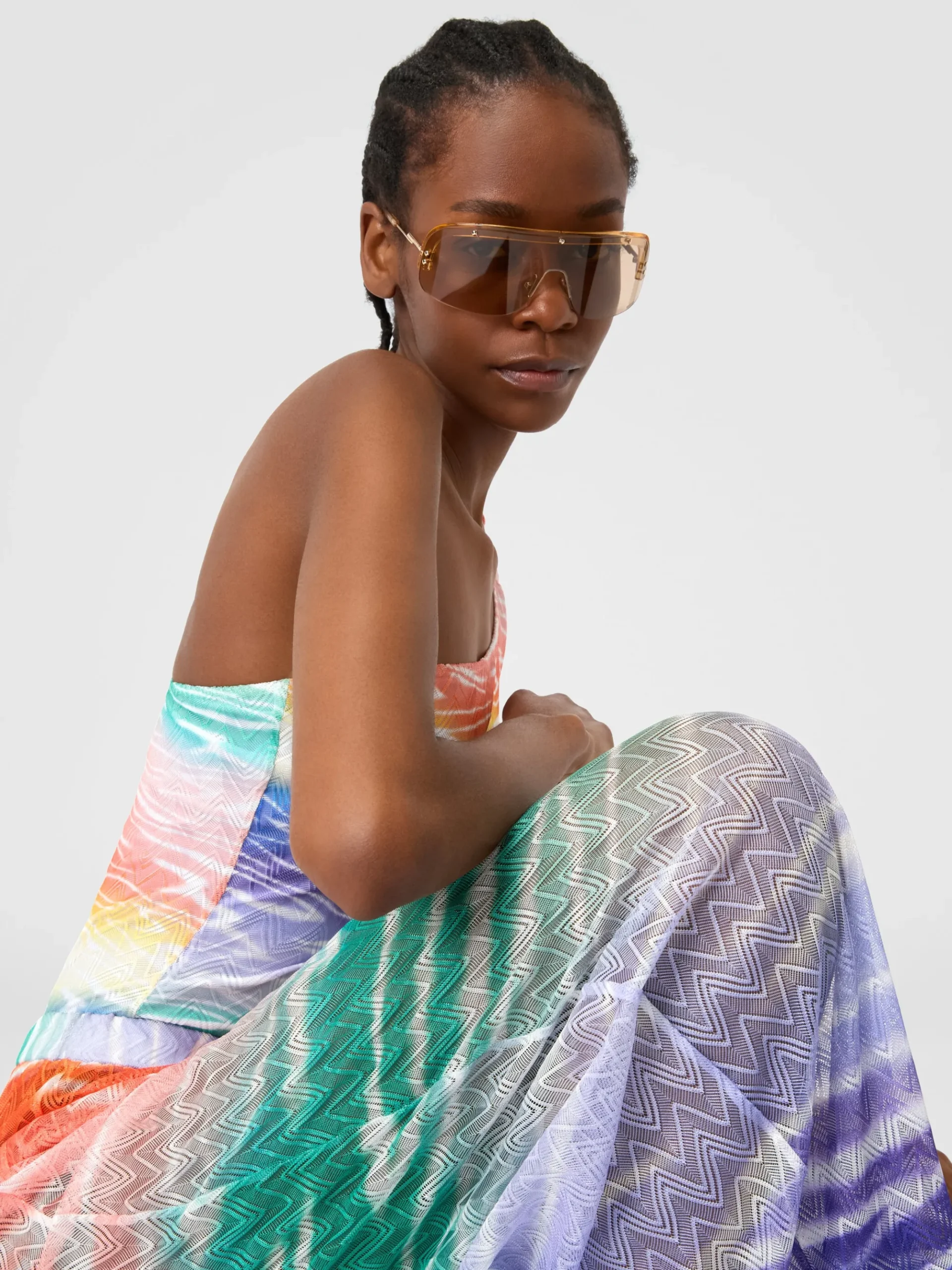 Pantaloni copricostume stampa tie-dye