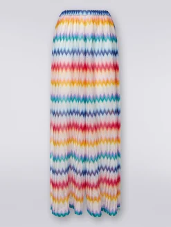 Pantaloni copricostume zig zag con lurex