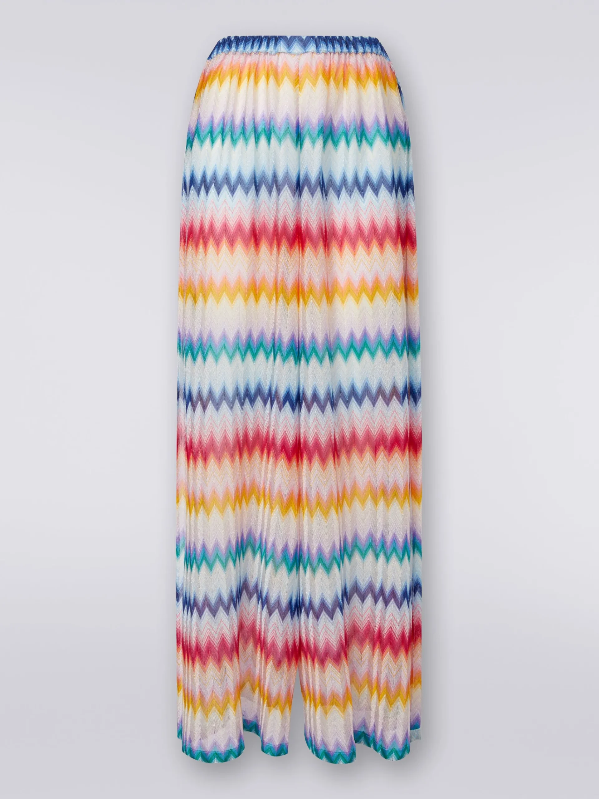 Pantaloni copricostume zig zag con lurex