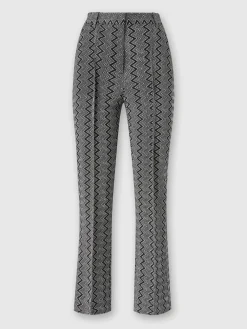 Pantaloni crop con motivo zig zag lamé