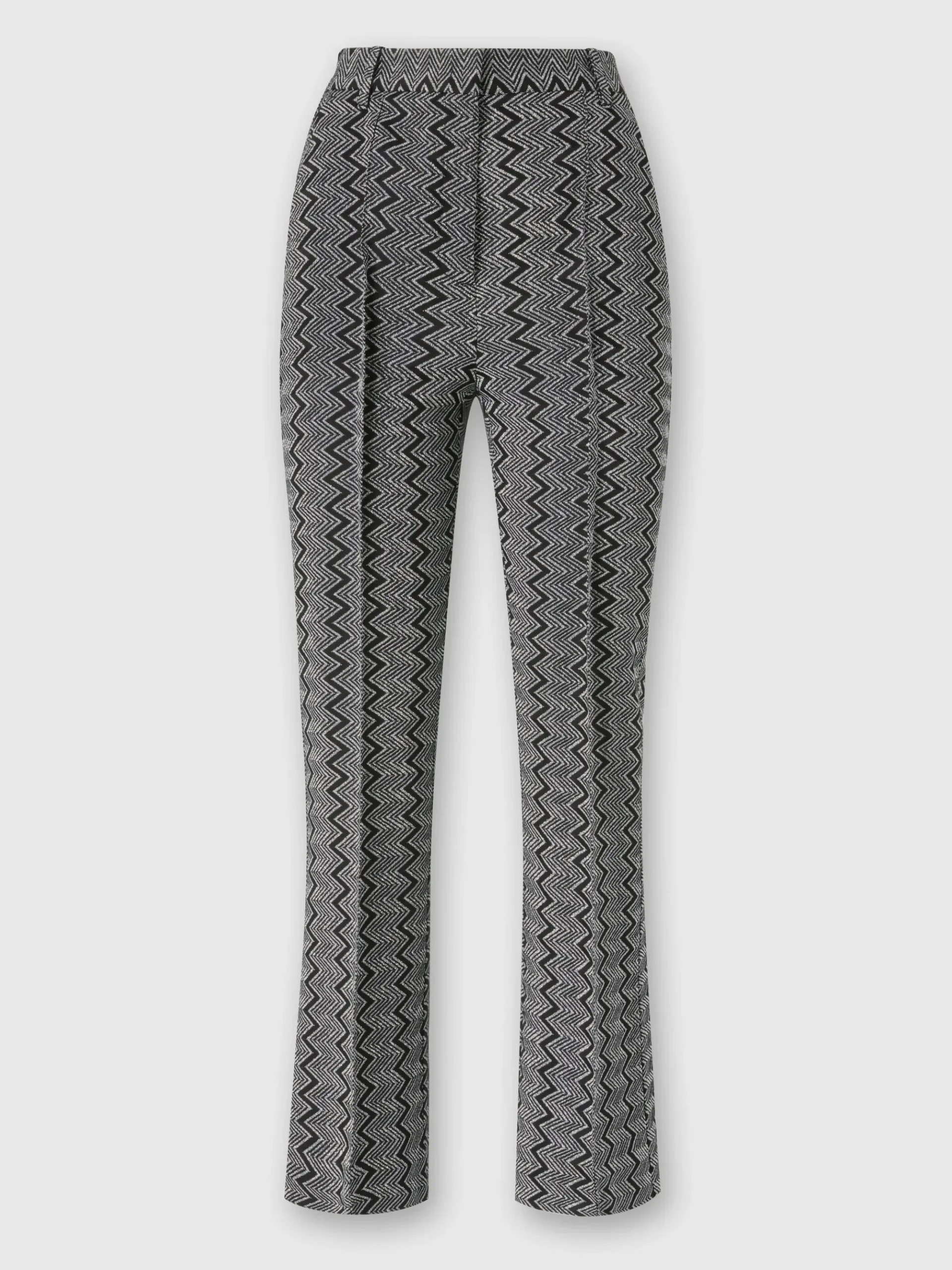 Pantaloni crop con motivo zig zag lamé