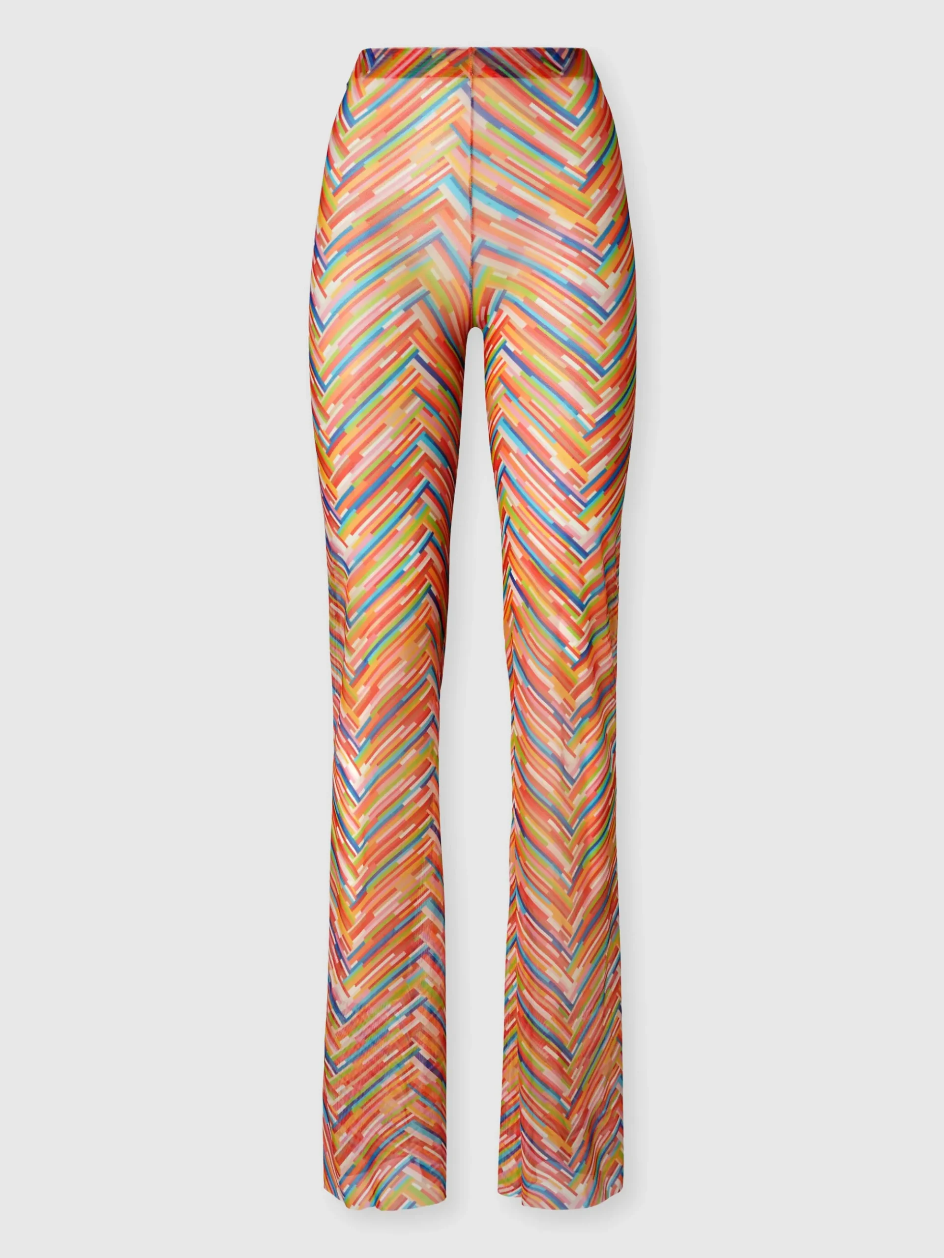 Pantaloni dritti in tulle stampato