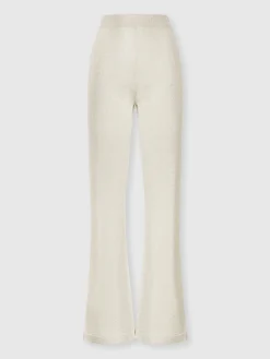 Pantaloni dritti in viscosa effetto glitter