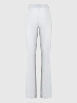 Pantaloni dritti in viscosa lamé