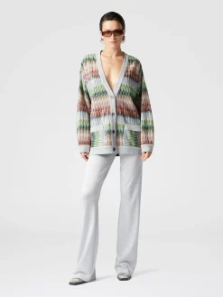 Pantaloni dritti in viscosa lamé
