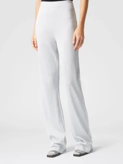 Pantaloni dritti in viscosa lamé