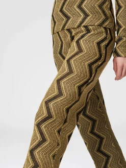 Pantaloni flare in viscosa zig zag lamé