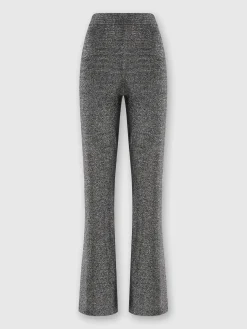 Pantaloni flare in viscosa effetto glitter