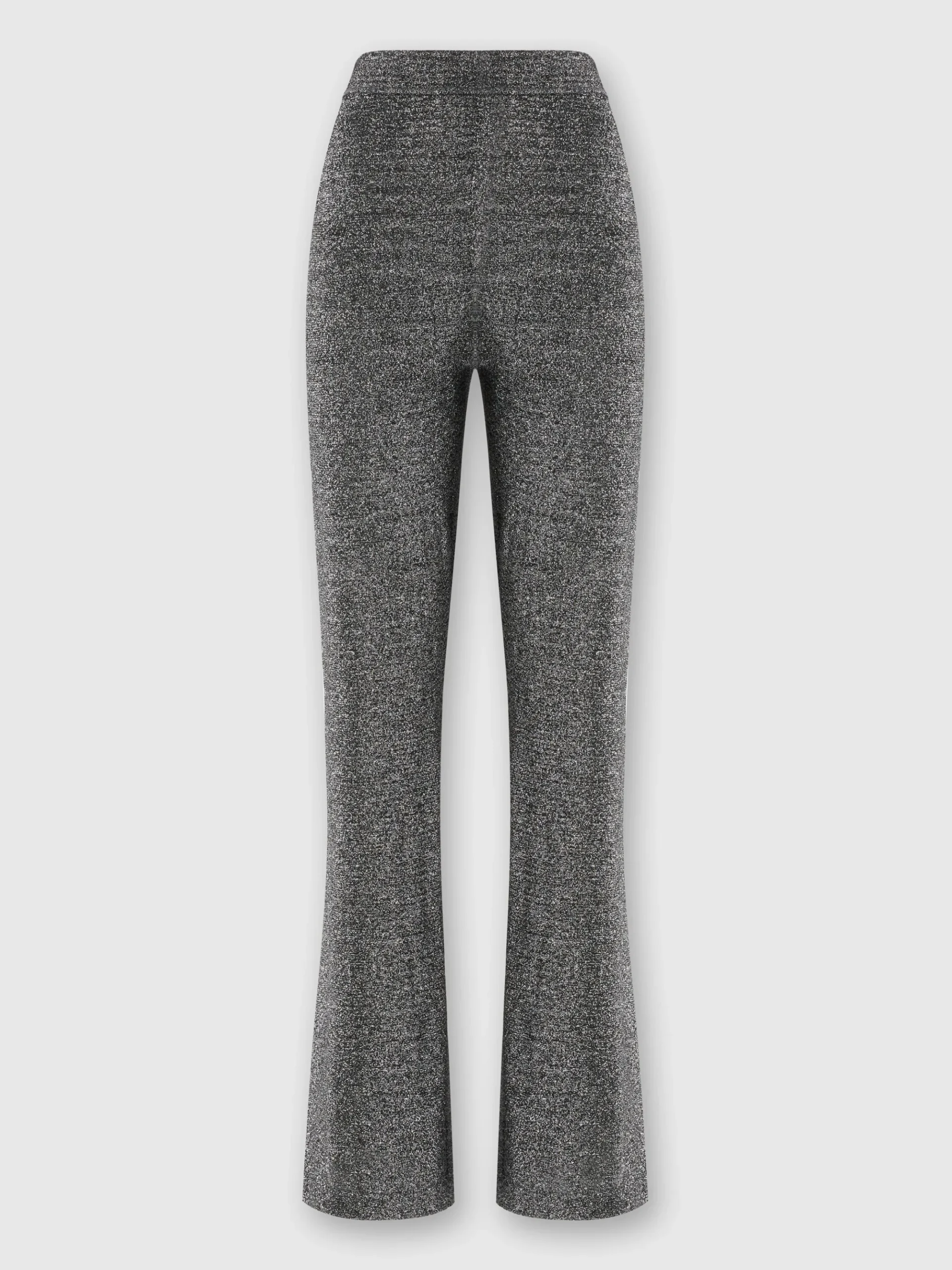 Pantaloni flare in viscosa effetto glitter