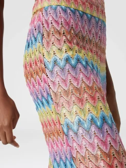 Pantaloni in pizzo di misto cotone spalmato
