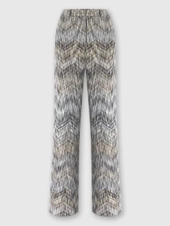 Pantaloni in viscosa e lana lamé