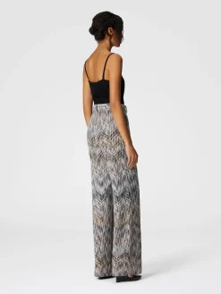 Pantaloni in viscosa e lana lamé