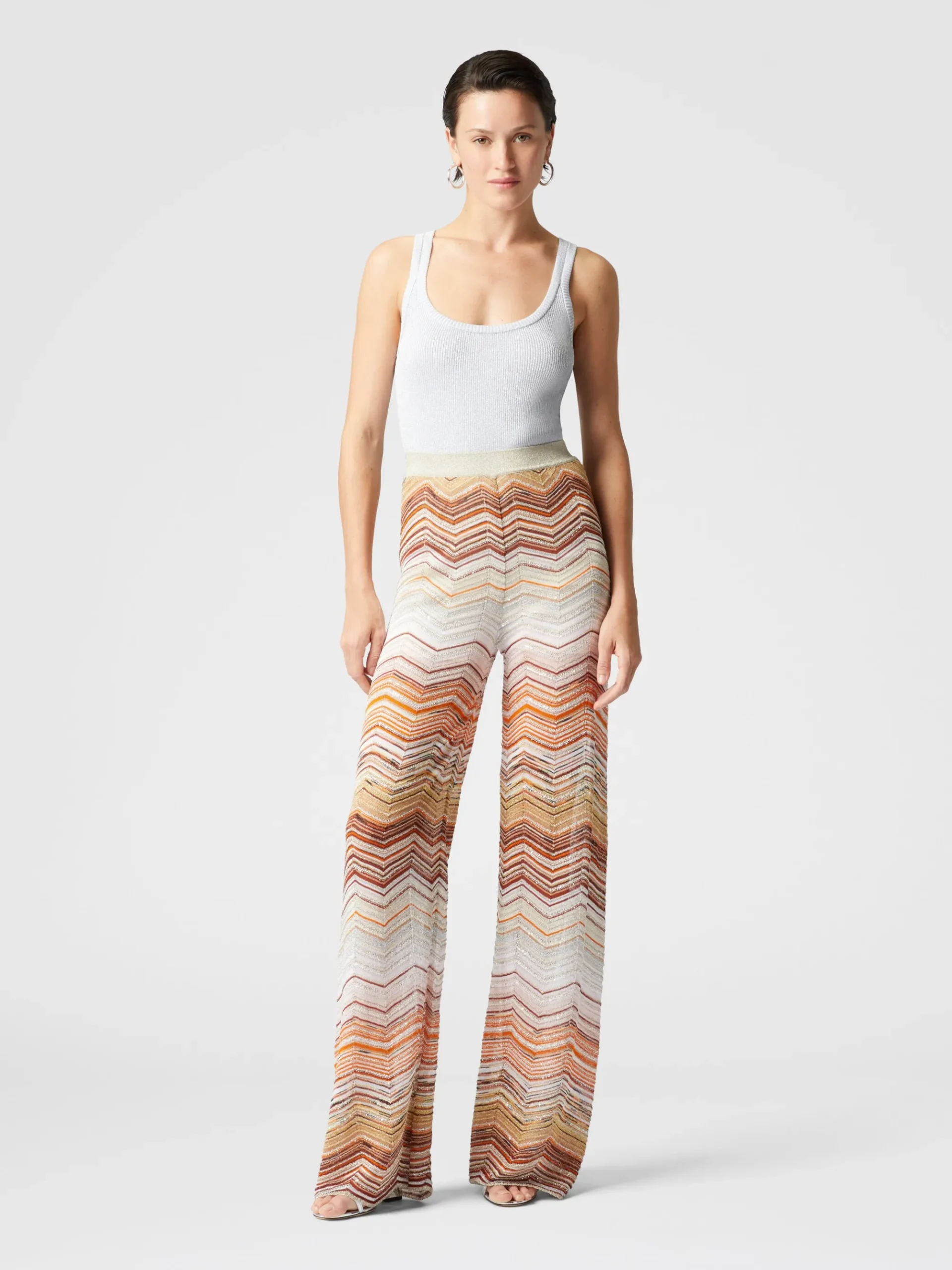 Pantapalazzo chevron lamé con paillettes