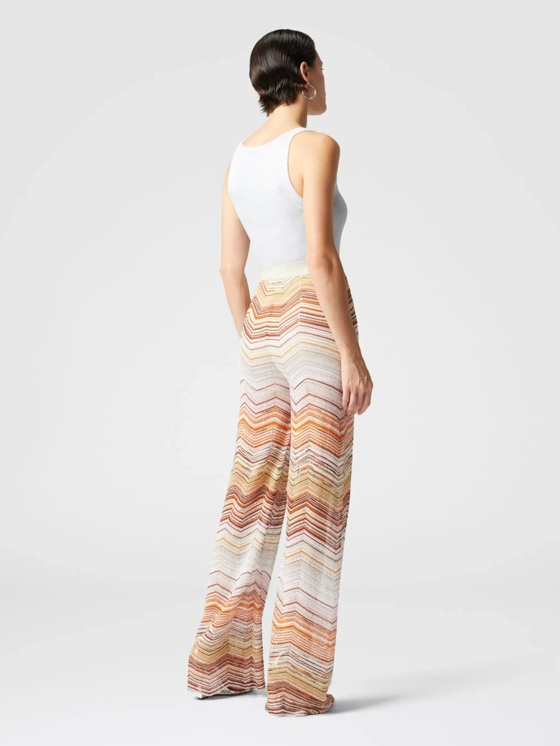 Pantapalazzo chevron lamé con paillettes