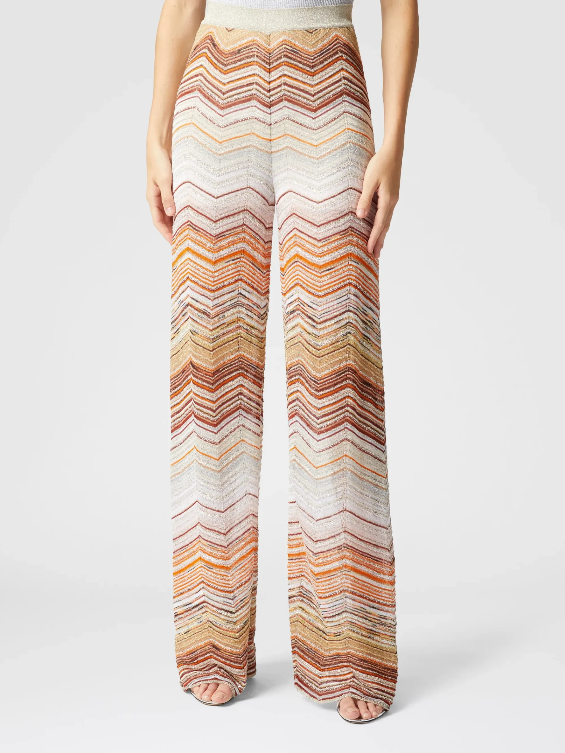 Pantapalazzo chevron lamé con paillettes