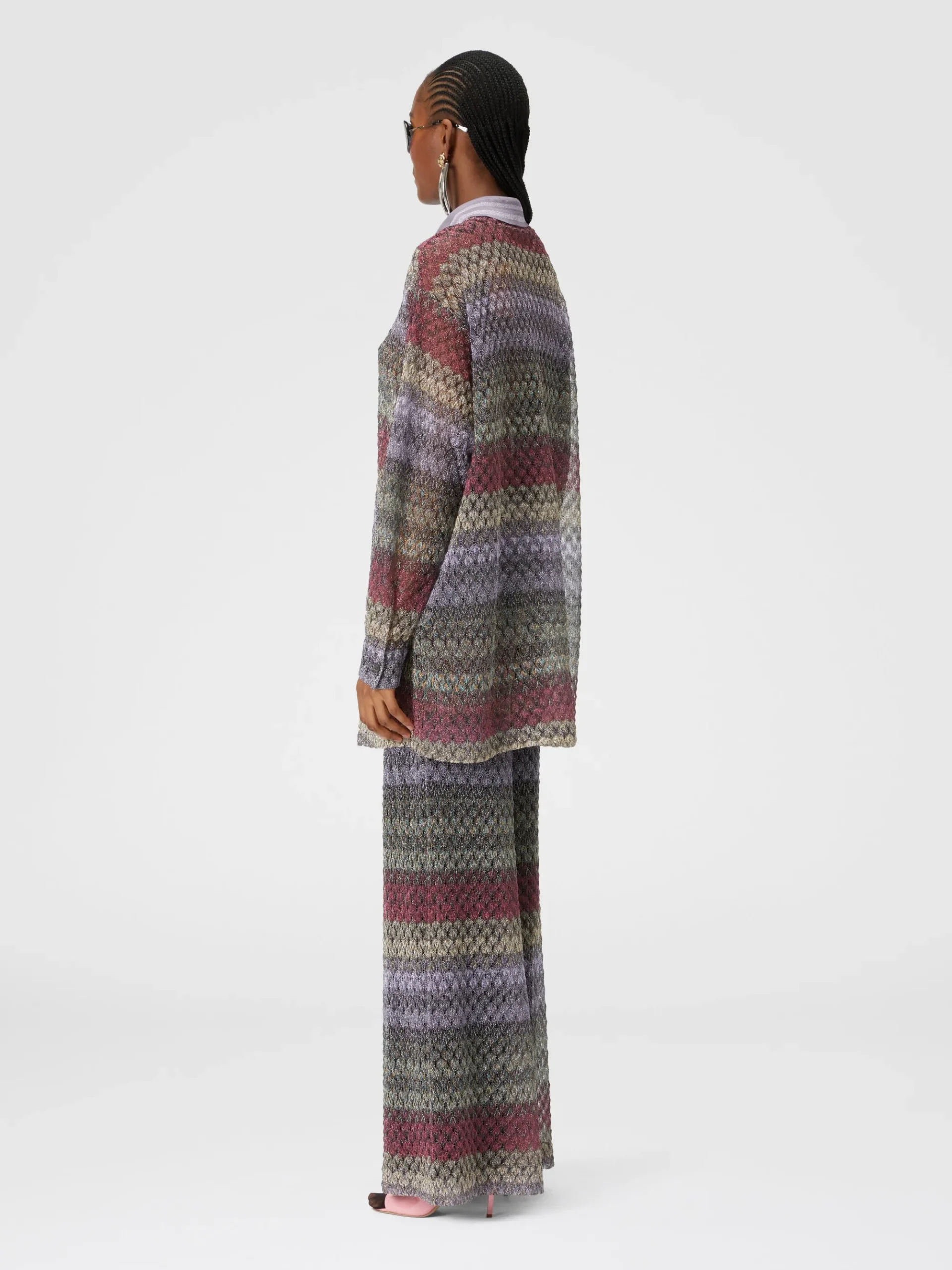 Pantapalazzo con motivo pizzo lamé
