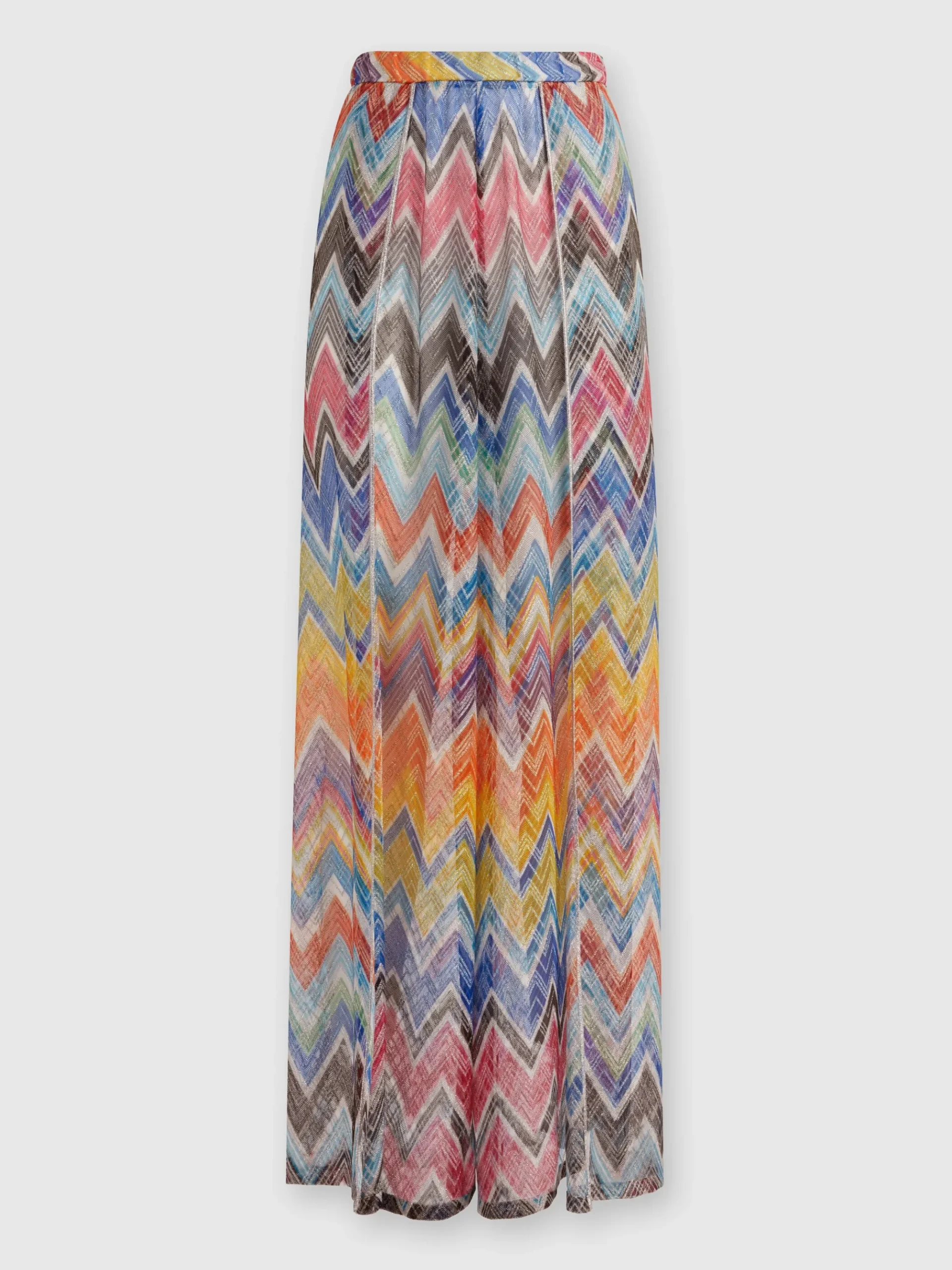 Pantapalazzo con stampa zig zag e lurex