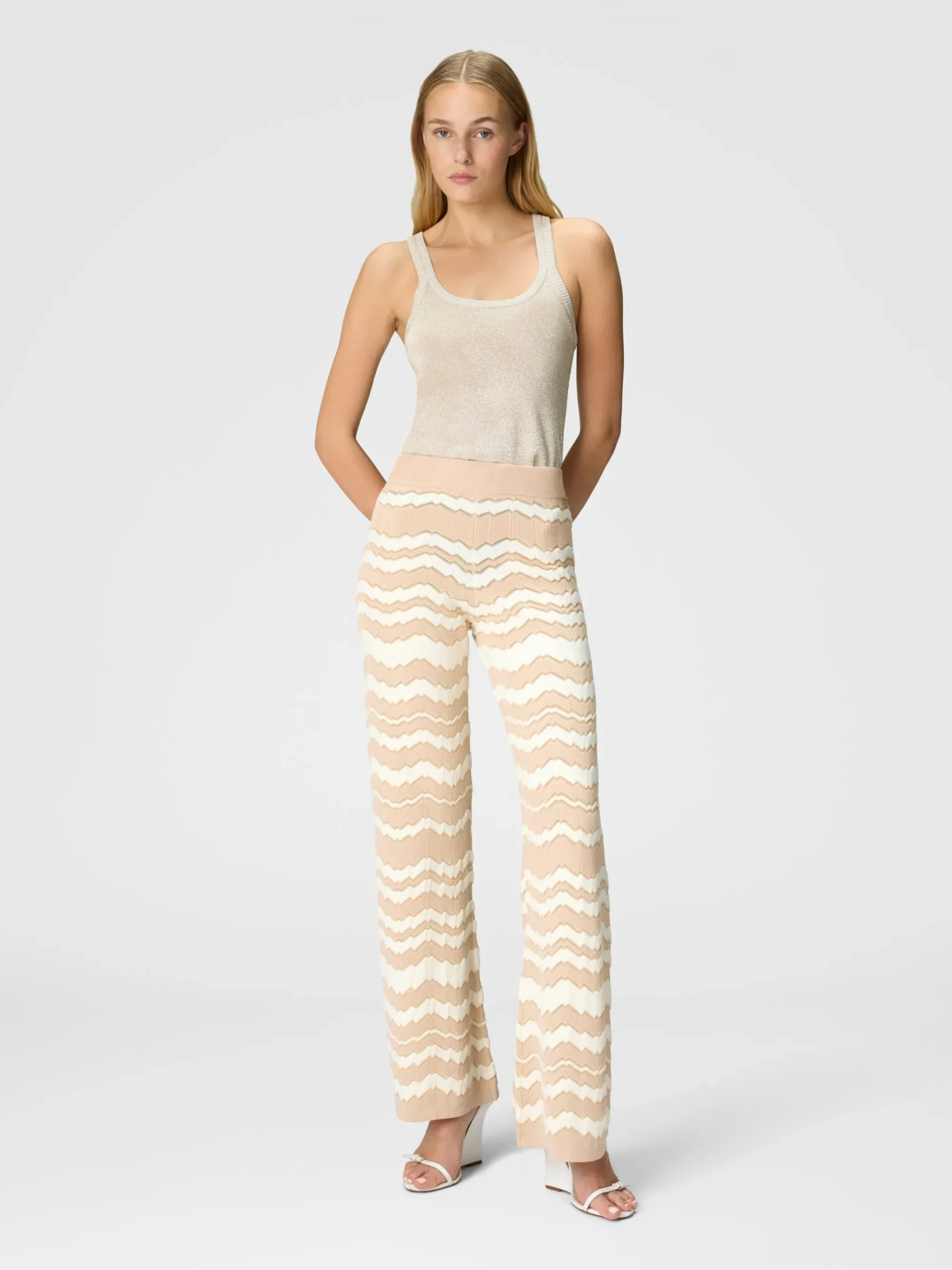 Pantapalazzo con zig zag tono su tono