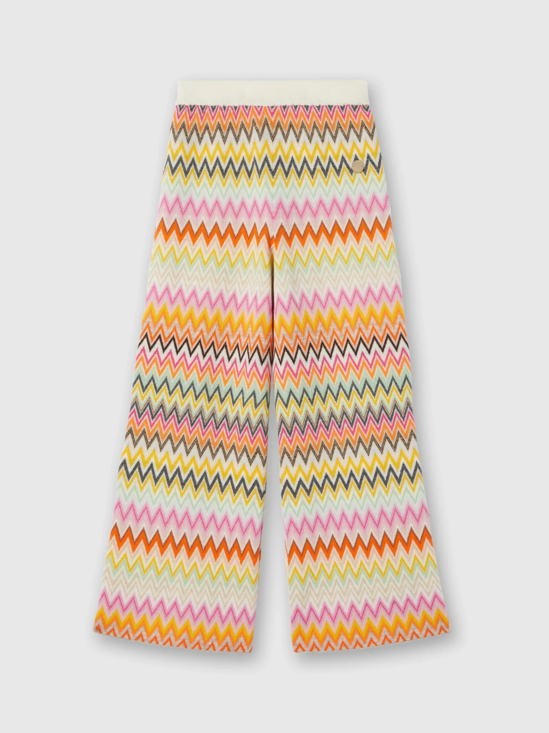 Pantapalazzo in maglia di lana zig zag