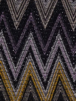 Plaid Chen 140x200 cm in misto lana zig zag con paillettes