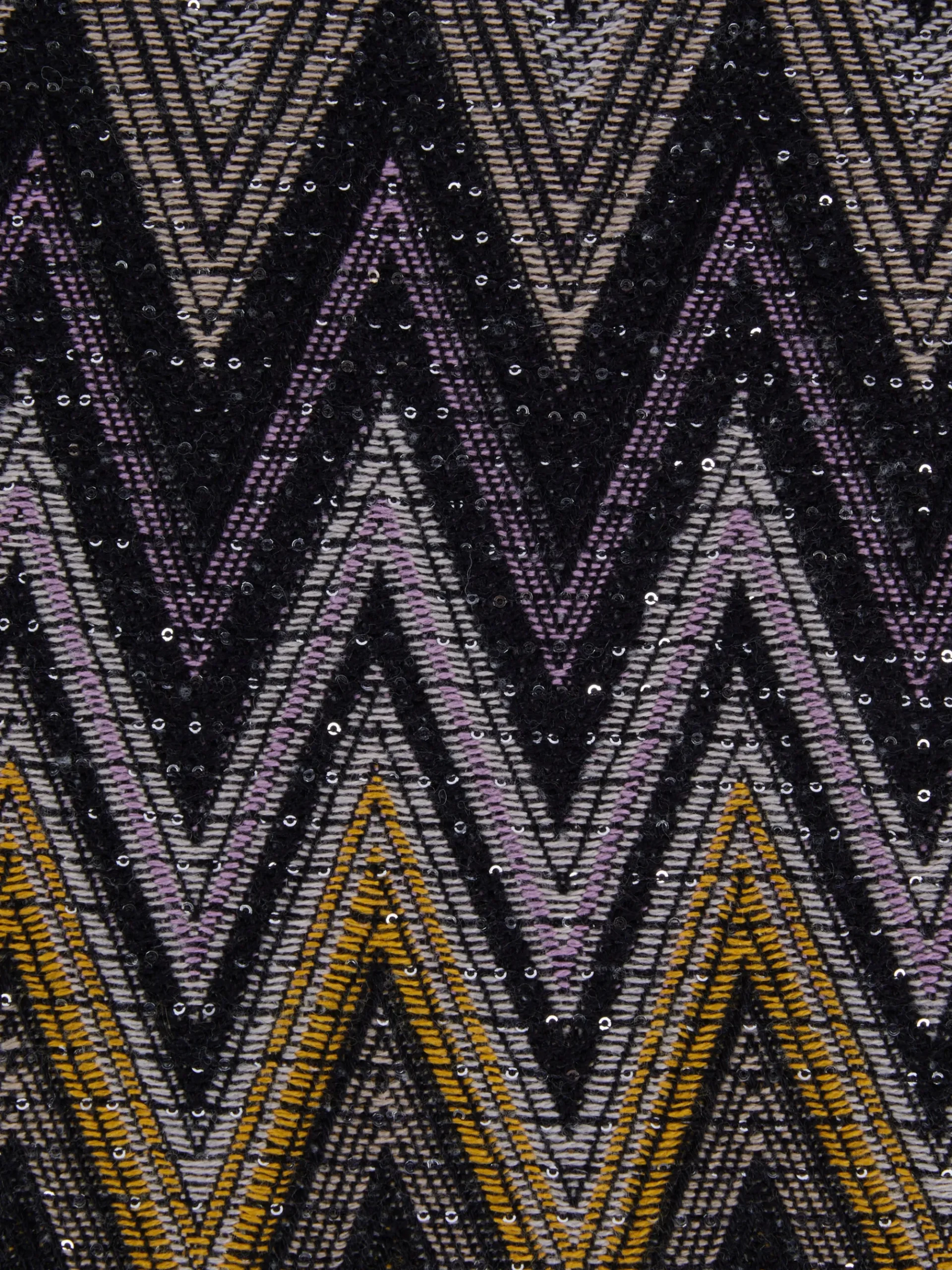 Plaid Chen 140x200 cm in misto lana zig zag con paillettes
