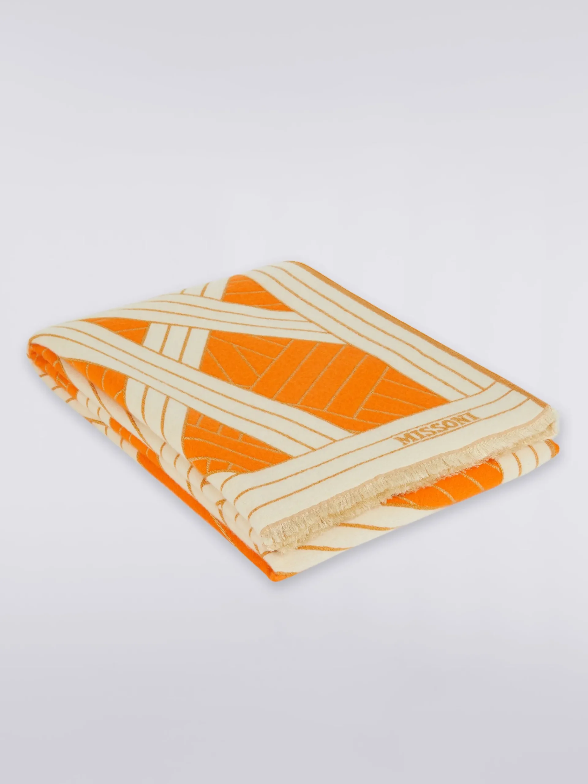 Plaid Nastri 135x190 cm in lana, cachemire e seta
